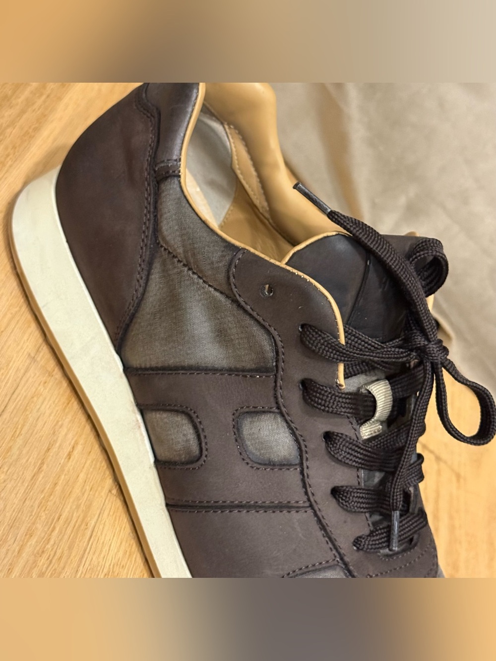 Hogan Men’s Leather Sneaker 9.5 Chocolate Brown H86 Run - Picture 12 of 16